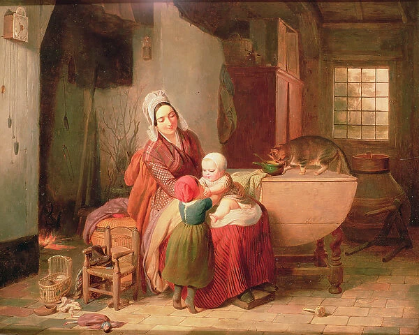 The Happy Mother (oil on canvas)
