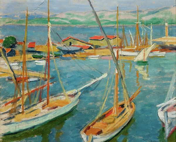 Harbour at Saint-Tropez, 1909 (oil on canvas)