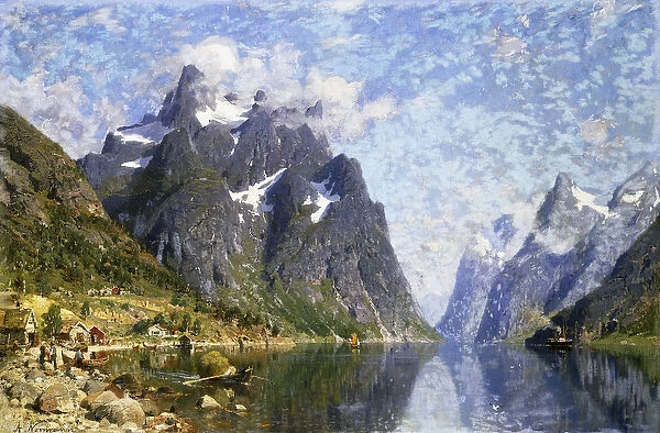 Hardanger Fjord, Norway, (oil on canvas)