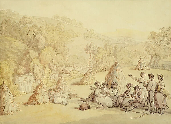 Harvesters Resting in a Corn Field, c. 1805-10 (pen & ink with wash on paper)