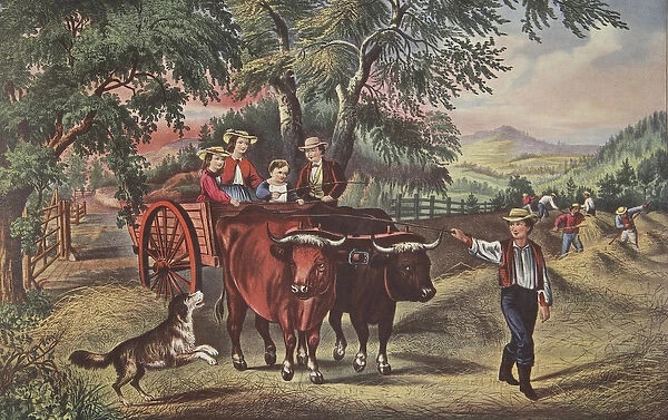 Haying-time, The First Load, pub. 1868, Currier & Ives (colour litho)