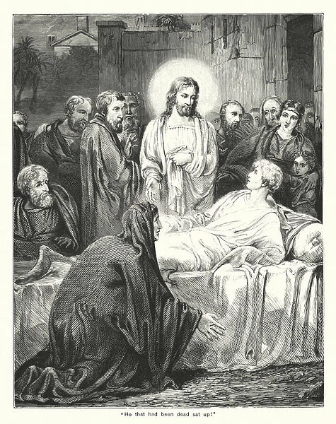 'He that had been dead sat up!'(engraving)