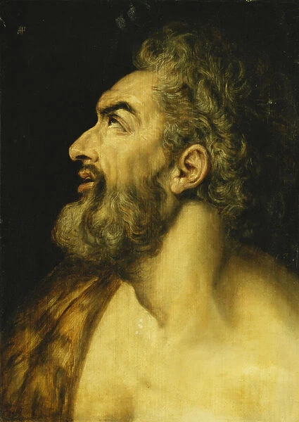 Head of Saint John the Baptist, (oil on panel)