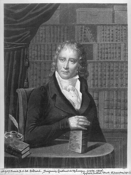 Henri Benjamin Constant de Rebecque (1767-1830) (aquatint) (b  /  w photo)