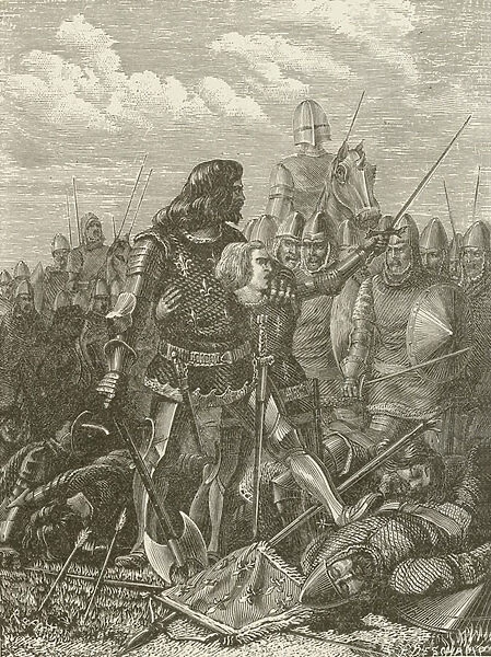 Henry V at the Battle of Agincourt (engraving)