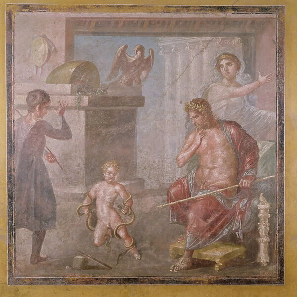 Hercules strangling the serpents as a child, Casa dei Vettii, c. 50-79 AD (fresco)