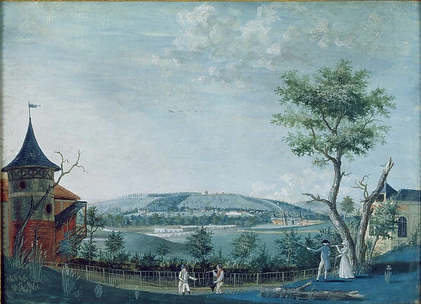 The Hermitage and the Old Castle in the Park at Le Raincy, 1754-93 (gouache on paper)