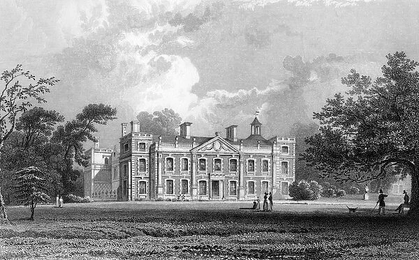 Hill Hall, near Epping, Essex, engraved by Samuel Lacey, 1831 (engraving)