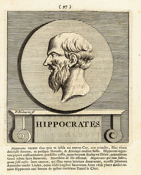 Hippocrates of Kos, Greek physician, 1811 (engraving)