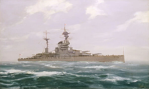 HMS Resolution, 1923 (oil on canvas)