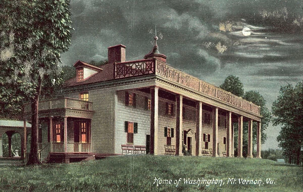 Home of George Washington, Mount Vernon, Virginia (colour litho)