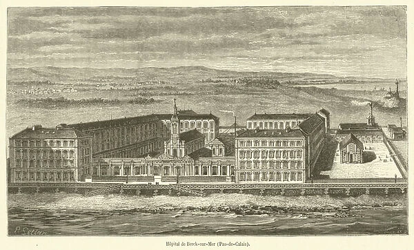 Hopital de Berck-sur-Mer, Pas-de-Calais (engraving)