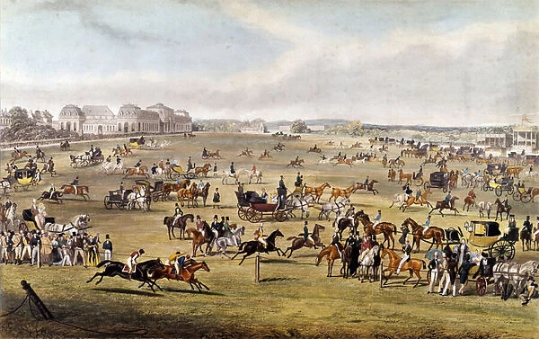 Horse race at Chantilly under the patronage of the Duke of Orleans Engraving of 1841