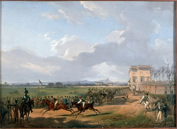 Horse races in Piazza d Armi (near parco Sempione) in Milan (oil on canvas, 1814)