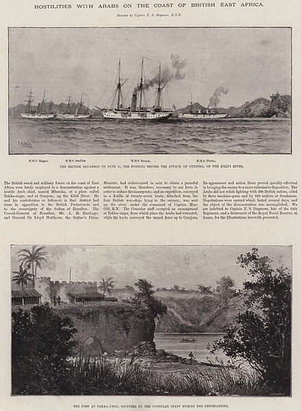Hostilities with Arabs on the Coast of British East Africa (litho)