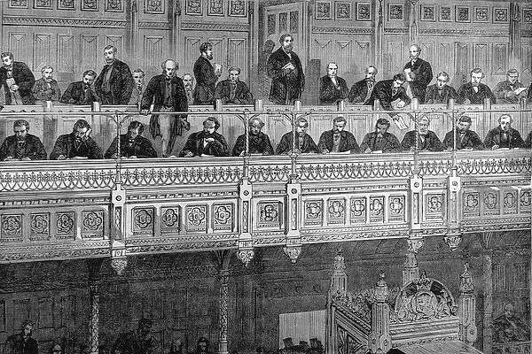 The House of Commons: The Reporters Gallery, from The Illustrated London News