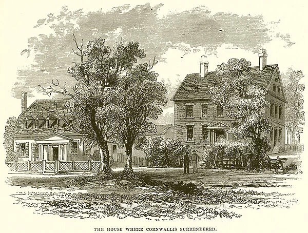 The house where Cornwallis surrendered (engraving)