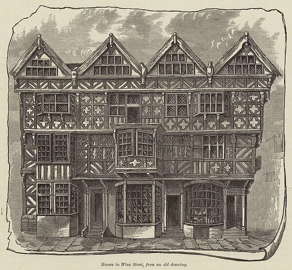 Houses in Wine Street (engraving)