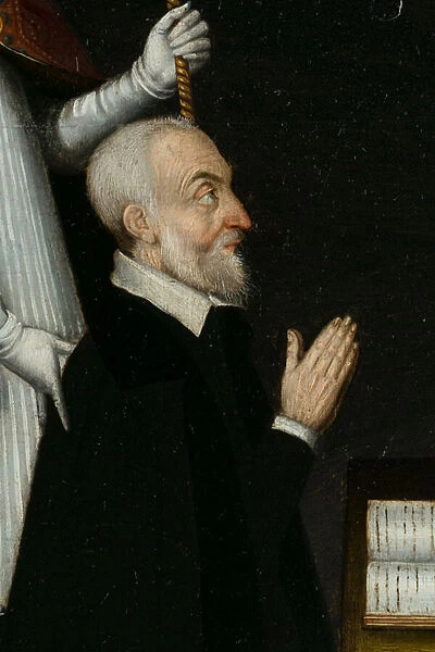 Hugues Aubery, detail. Triptych of Aubery, 1603 (painting on wood)