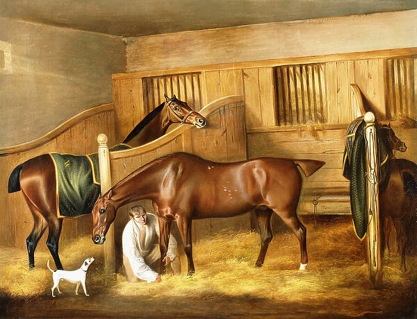 Hunters in a Stable with a Groom, 1809 (oil on canvas)
