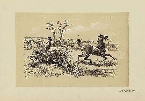 Hunting Sketches, No 5, Whistle! (engraving)