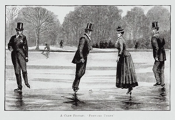 Ice skating: A Club Figure, Forward Three (engraving)