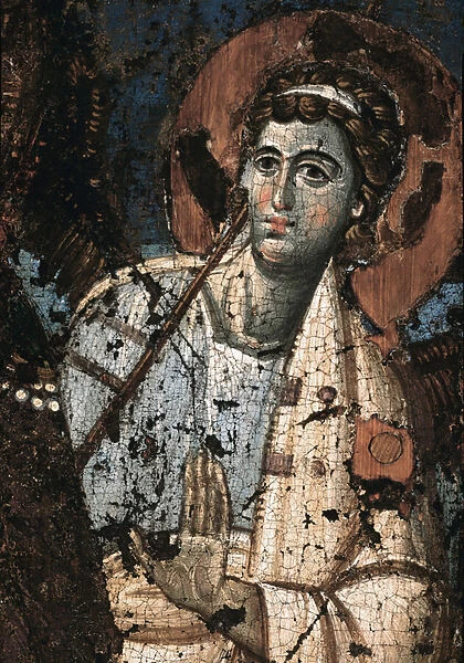Icon of the Virgin of Clemence or Madonna Theotokos Detail Painting a l