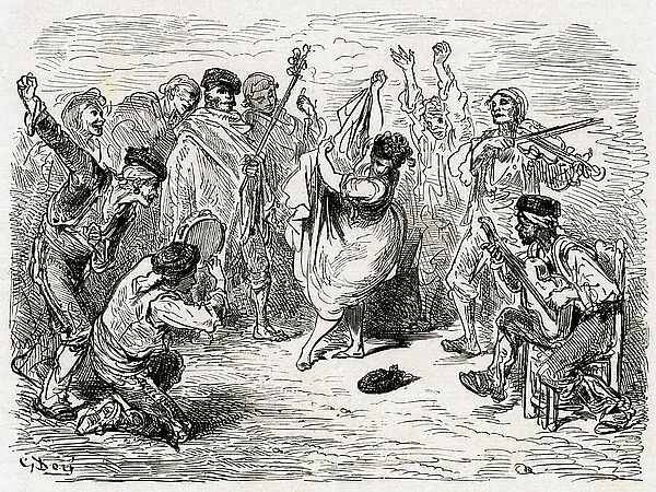 Illsutration for Voyage en Espagne written by Charles Davillier published in 1866 (engraving)