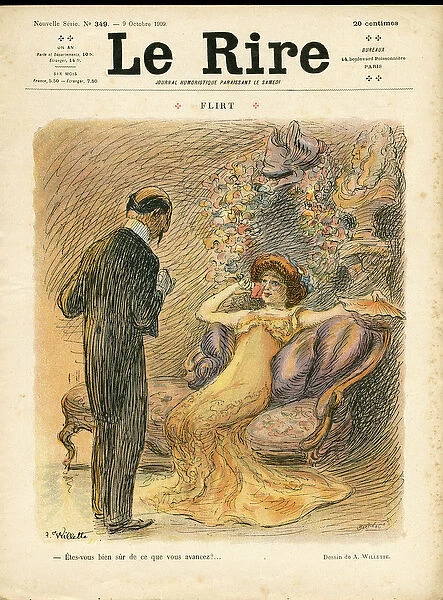Illustration of Adolphe dit Willette (1857-1926) for the Cover of Le Rire