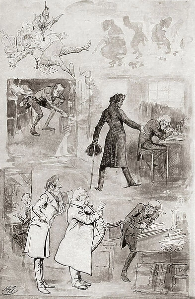 Illustration for A Christmas Carol from The Christmas Books by Charles Dickens, 1910 (engraving)