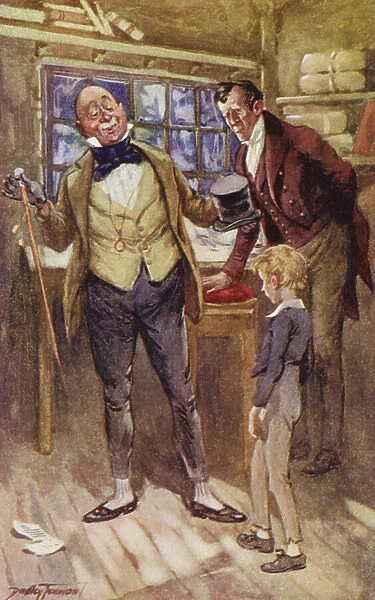 Illustration for David Copperfield by Charles Dickens (colour litho)