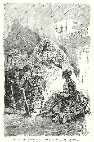 Illustration for Great Expectations by Charles Dickens (litho)