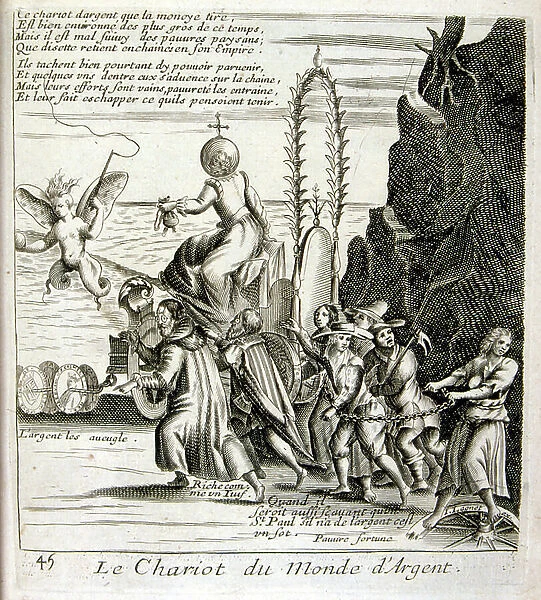 Illustration by Jacques Lagniet (1620-1672), from an XVII th century edition of fables by Jean de La Fontaine (1621-1695), French fabulist and one of the most widely read French poets of the 17th century