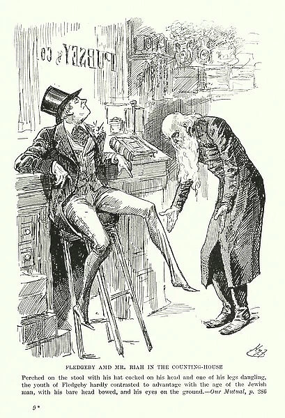 Illustration for Our Mutual Friend by Charles Dickens (litho)