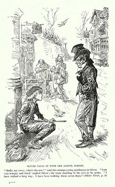 Illustration for Oliver Twist by Charles Dickens (litho)