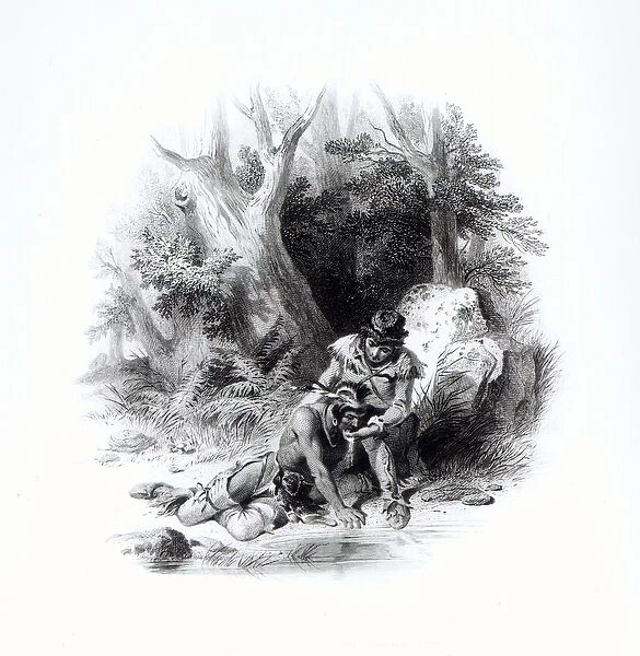 Illustration from The Last of the Mohicans by James Fenimore Cooper (1789-1851)