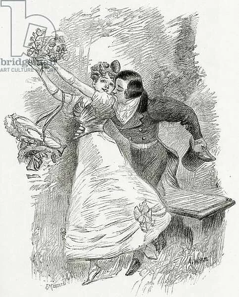 Illustration from Toute la Lyre, 19th Century (b  /  w engraving)