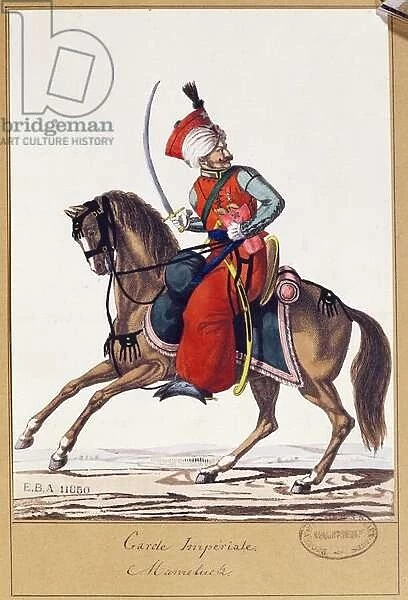 The Imperial Guard, Mameluk, early 19th century (coloured engraving)