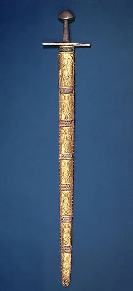 Imperial Sword of the Holy Roman Emperors with partially gilt pommel and cross-bar