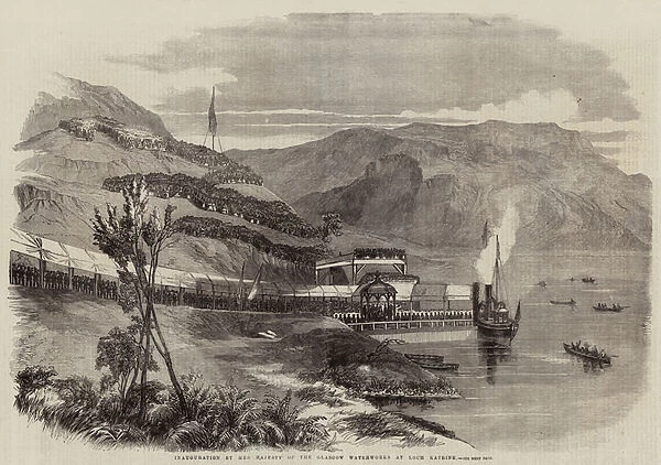 Inauguration by Her Majesty of the Glasgow Waterworks at Loch Katrine (engraving)