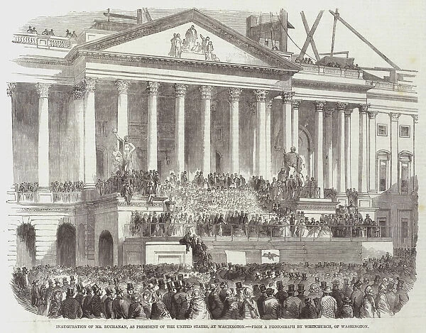 Inauguration of Mr Buchanan, as President of the United States, at Washington (engraving)