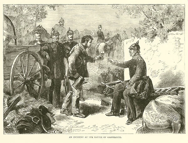 An incident at the Battle of Gravelotte, August 1870 (engraving)
