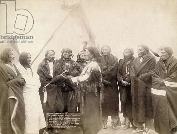 Indian chiefs at Deadwood, South Dakota, 1891 (b  /  w photo)