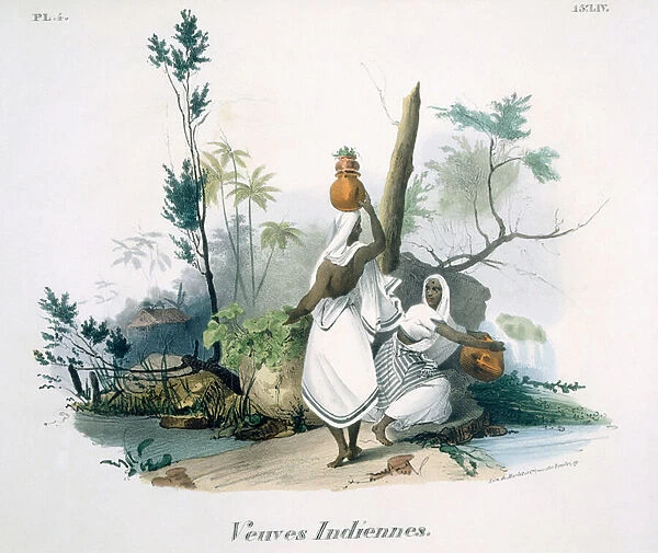 Indian Widows, 1827-35 (colour litho)