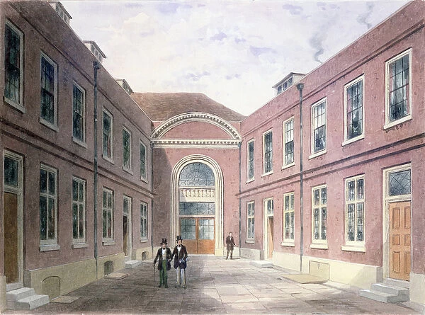 The Inner Court of Girdlers Hall Basinghall Street, 1853 (w  /  c on paper)