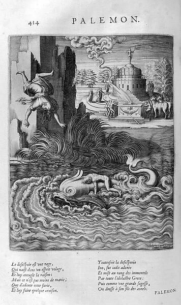 Ino throws herself and Melicertes into the sea, 1615 (engraving)