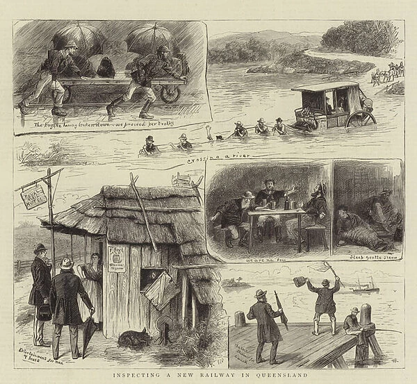 Inspecting a New Railway in Queensland (engraving)