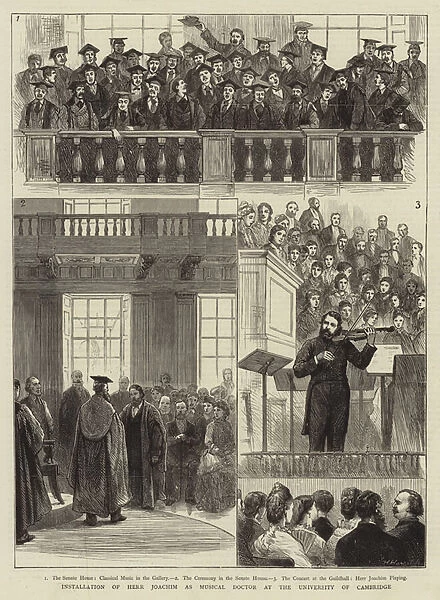 Installation of Herr Joachim as Musical Doctor at the University of Cambridge (engraving)