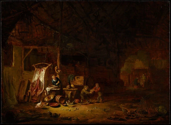 Interior of a Barn, 1644 (oil on panel)