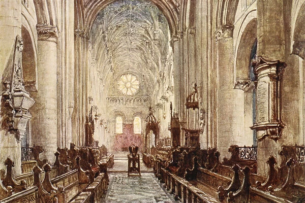 Interior of the Cathedral of Christ Church, 1903 (colour litho)